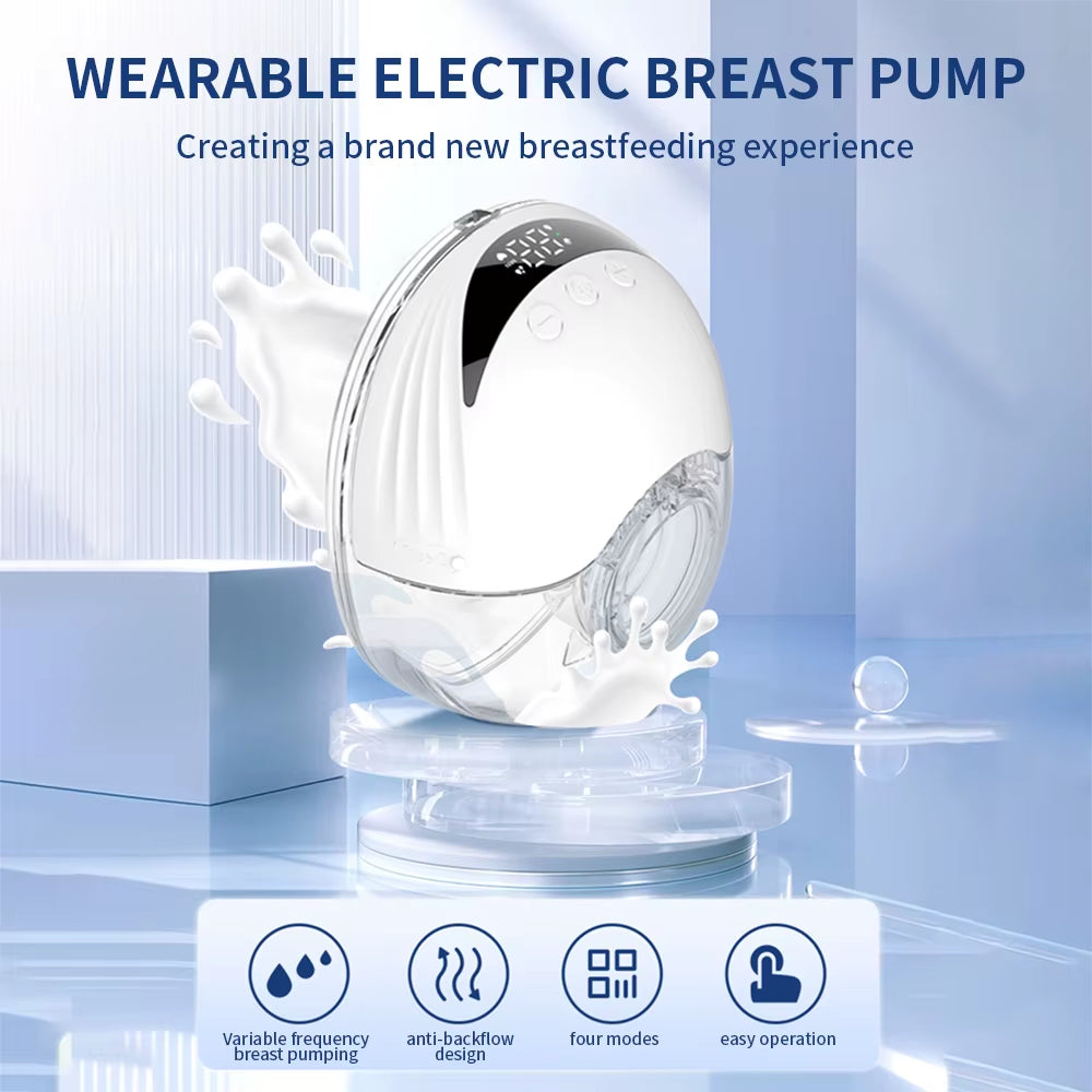 Wearable Breast Pump 210ML Large Capacity Hands Free Electric Portable Breast Pump Bpa-Free with LED Display 4 Modes & 12 Levels