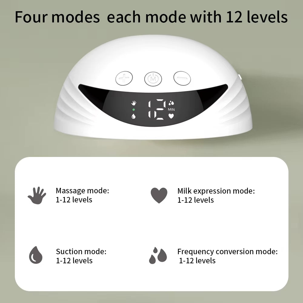 Wearable Breast Pump 210ML Large Capacity Hands Free Electric Portable Breast Pump Bpa-Free with LED Display 4 Modes & 12 Levels